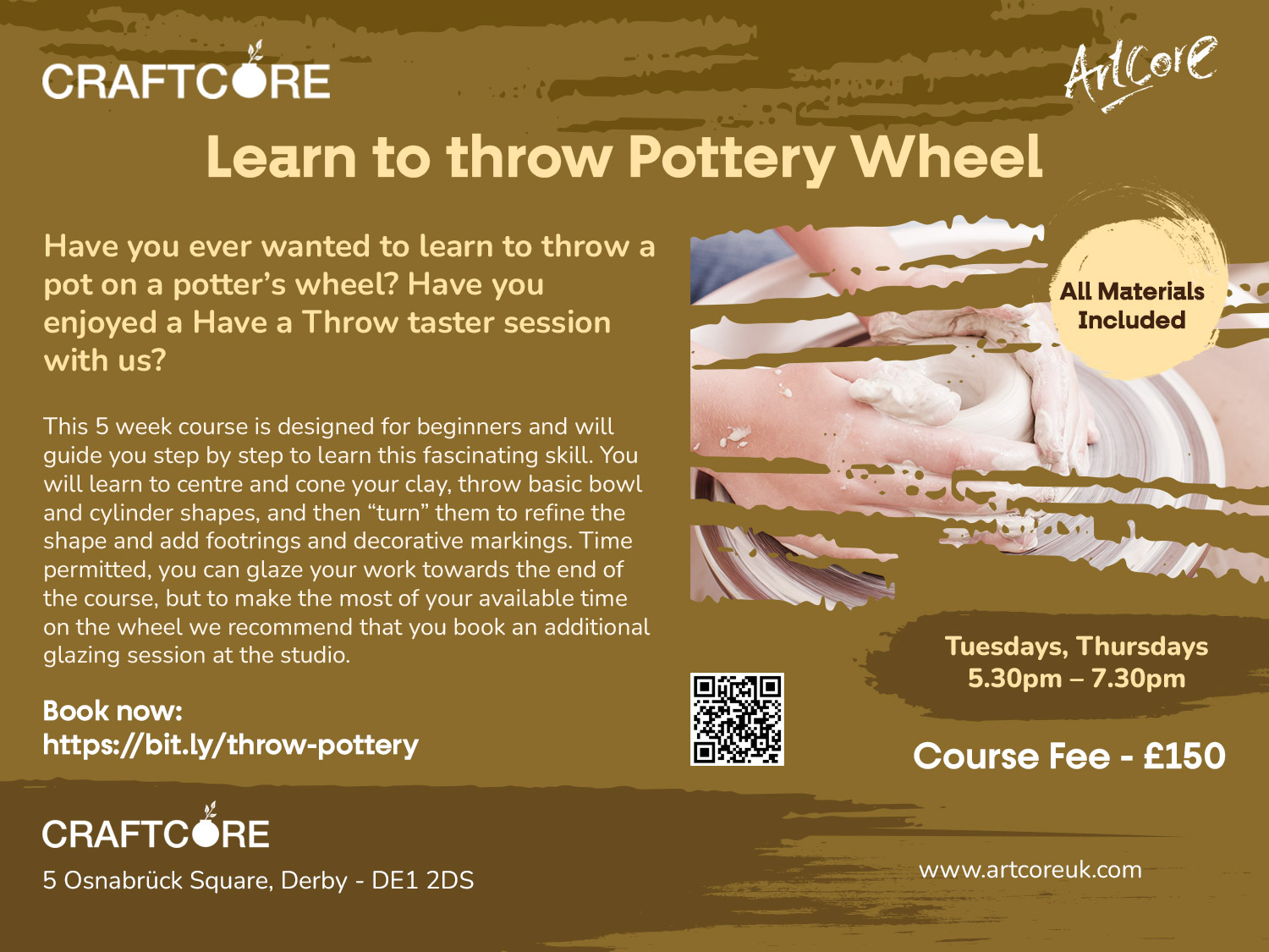 Learn to throw Pottery Wheel